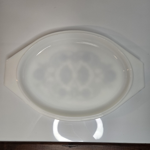 VTG Pyrex 2 1/2 QT Horizon 045 Turquoise White Floral Oval Casserole Lid Dish - Picture 11 of 12